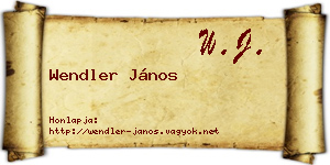 Wendler János névjegykártya