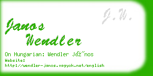 janos wendler business card